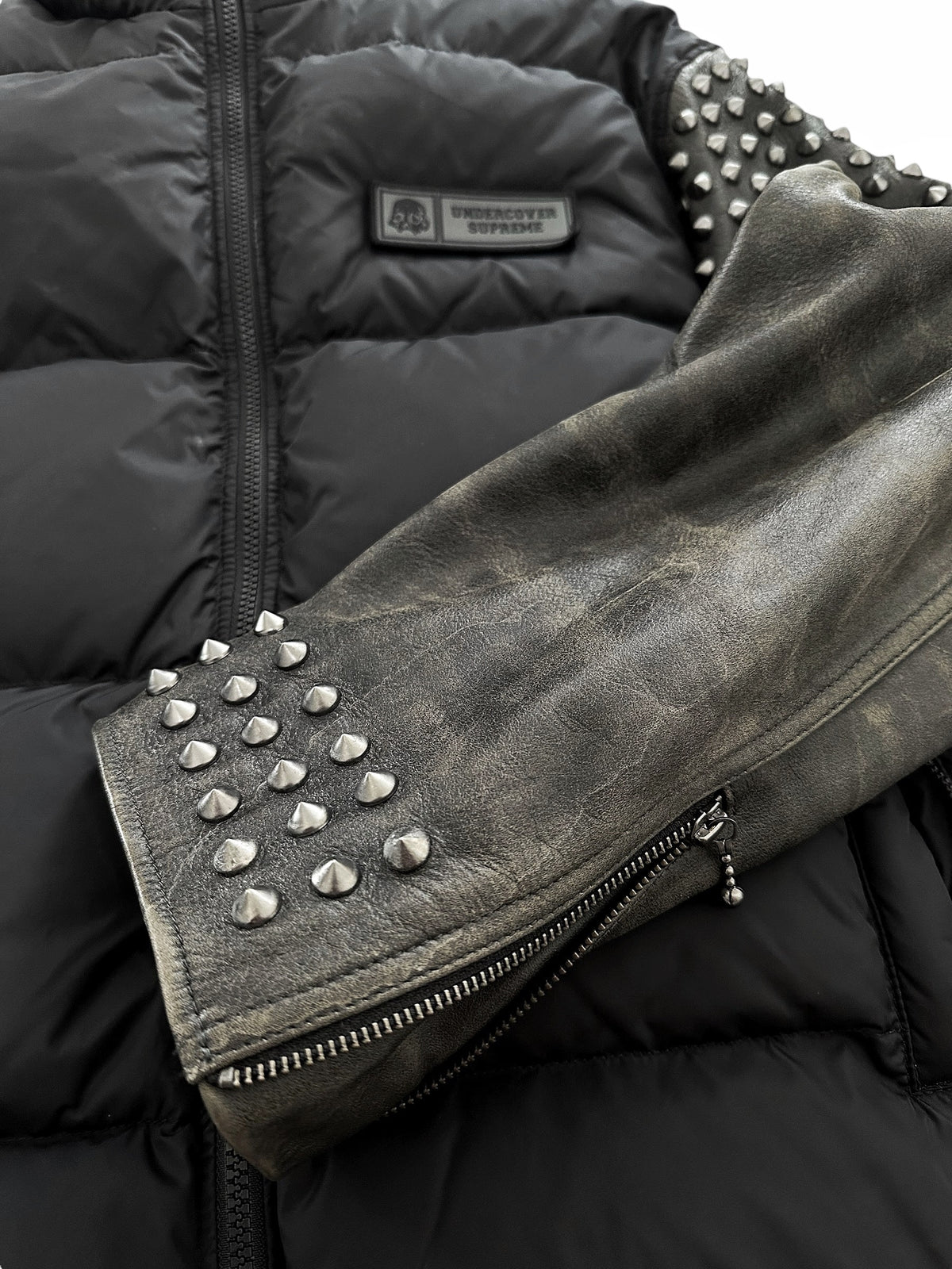 x Supreme Hybrid Leather Puffer Jacket Gods Masters