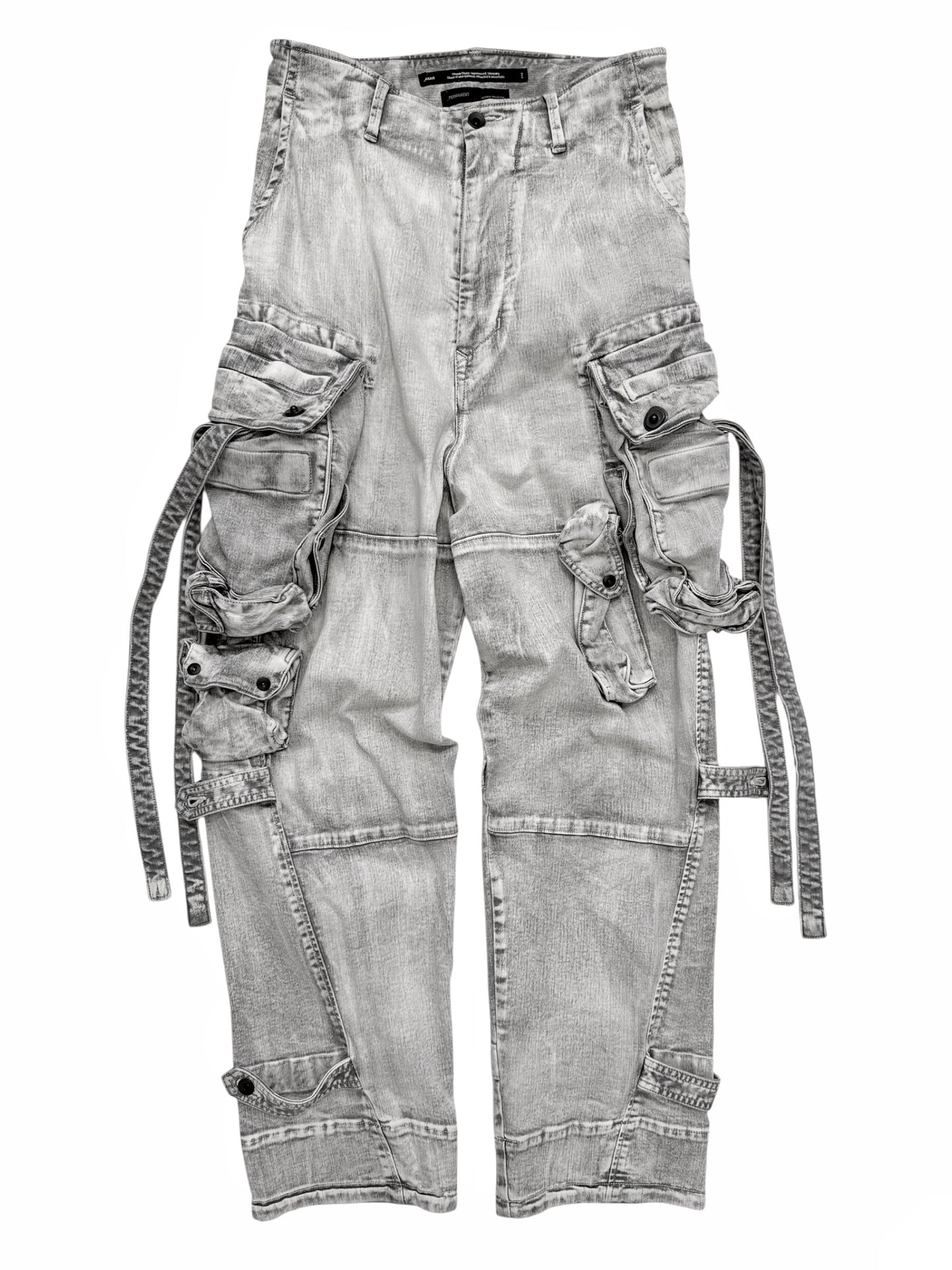 White Degrade Wash Gasmask Cargos