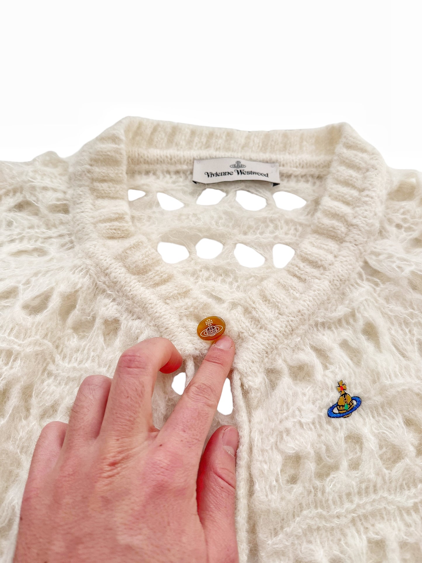 Cream Lacework Baby Cardi