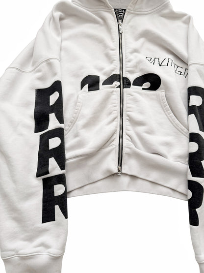 Heavy Zip Logo Cropped Hoodie