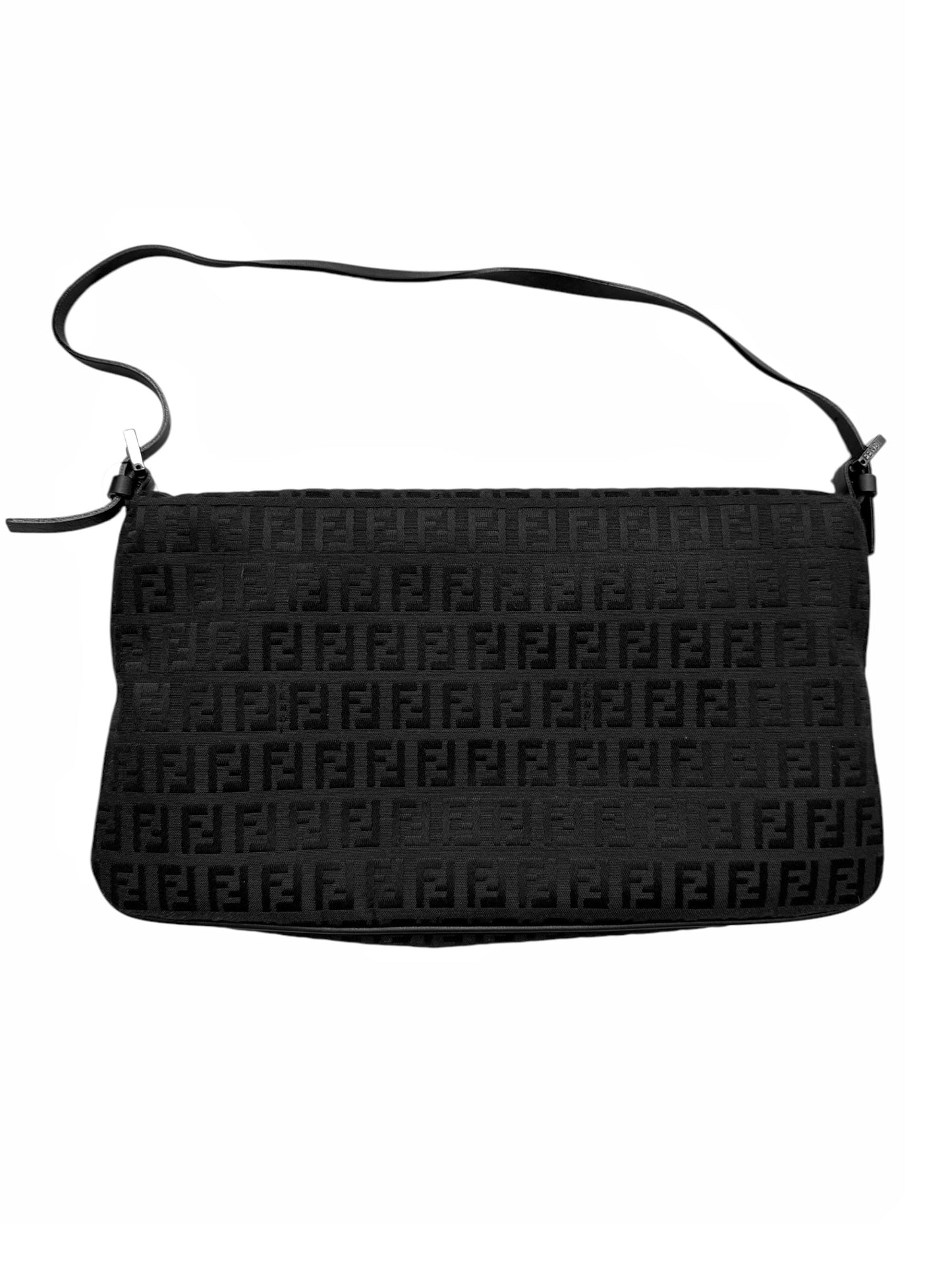 Black Zucchino Baguette Double Flap Hobo Bag