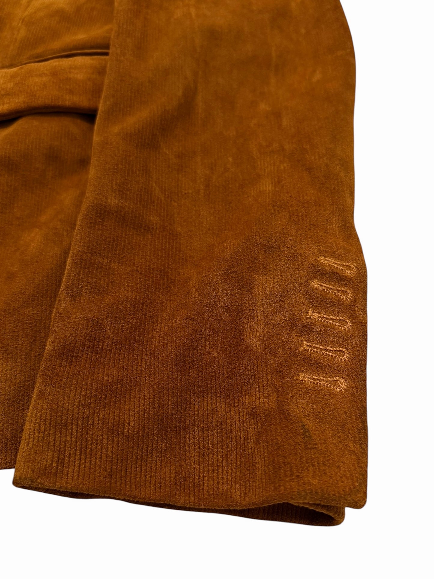 Leather “Corduroy” Imprinted Trompe Loiel Coat