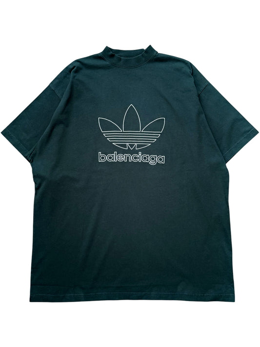 Green Adidas Embroidered Logo Oversized Shirt