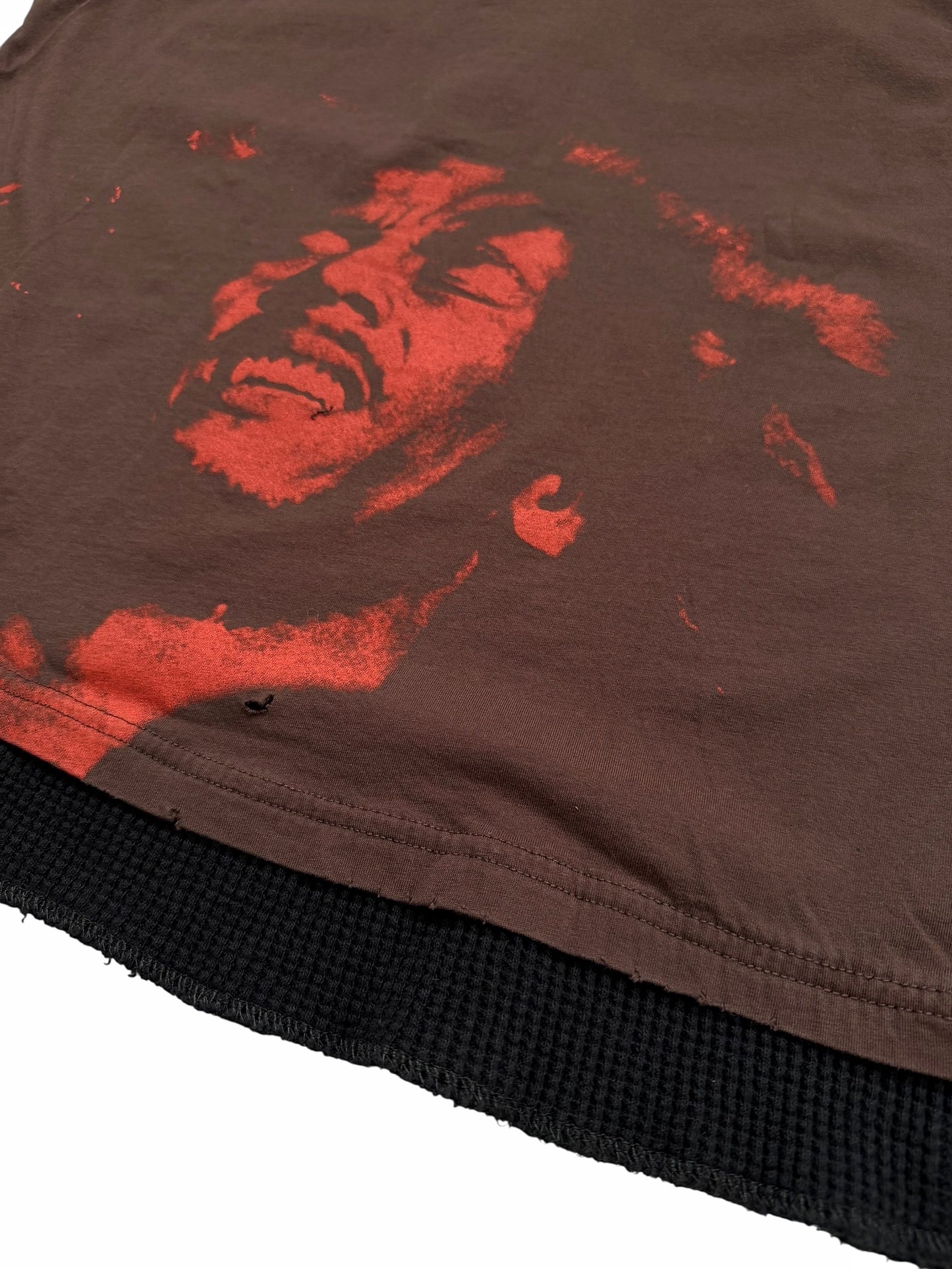 Bob Marley Distressed Layered Thermal Tank Tee
