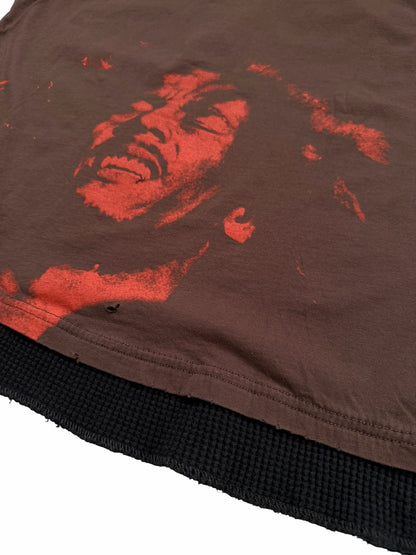 Bob Marley Distressed Layered Thermal Tank Tee