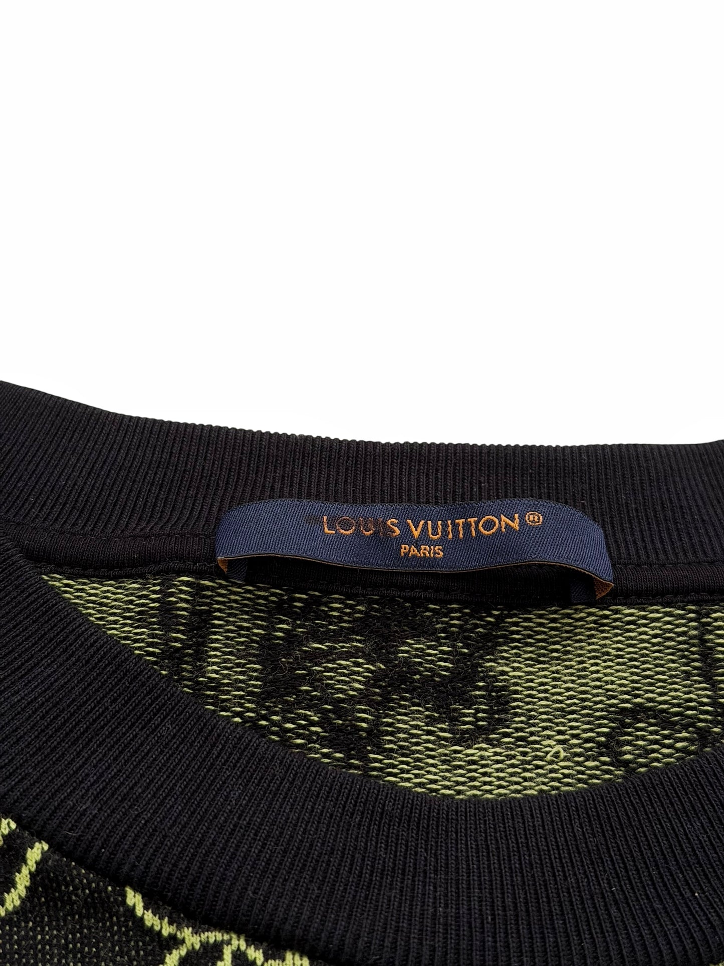 Virgil Wavy Logo Green Intarsia Knit Sweater