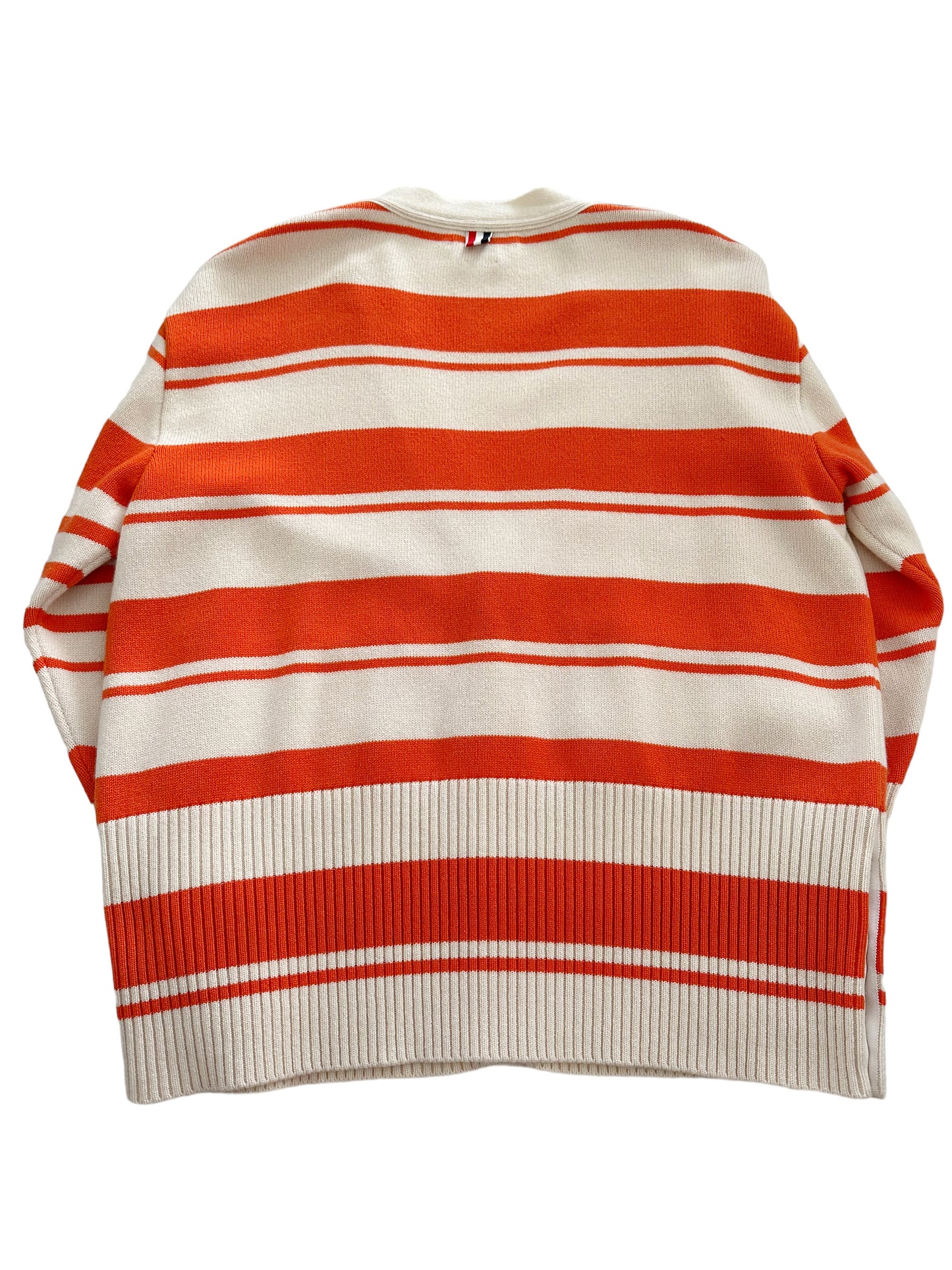 Oversized Cashmere Orange Stripe Cardigan