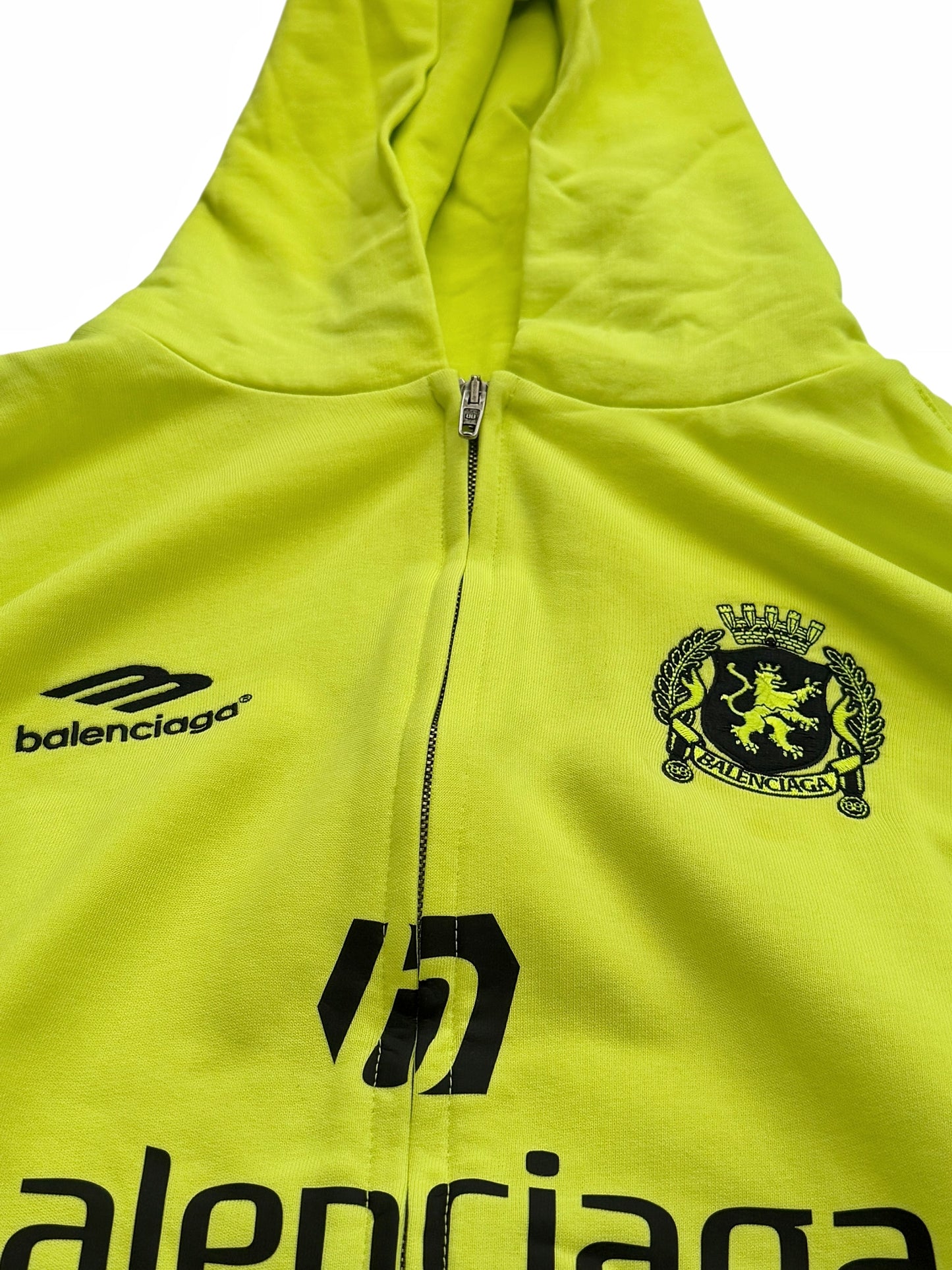 Neon Fluo Soccer Logo Zip Hoodie