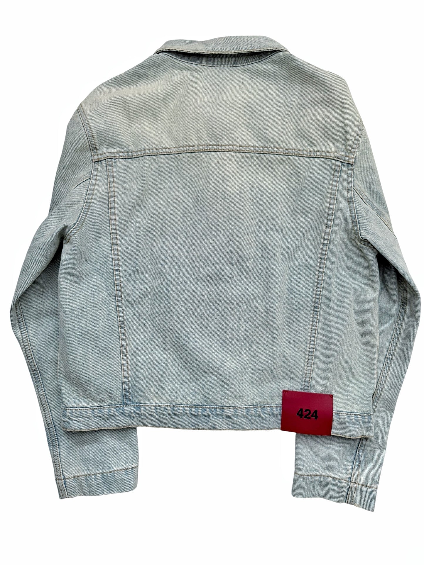 Denim Pleated Trucker Jacket