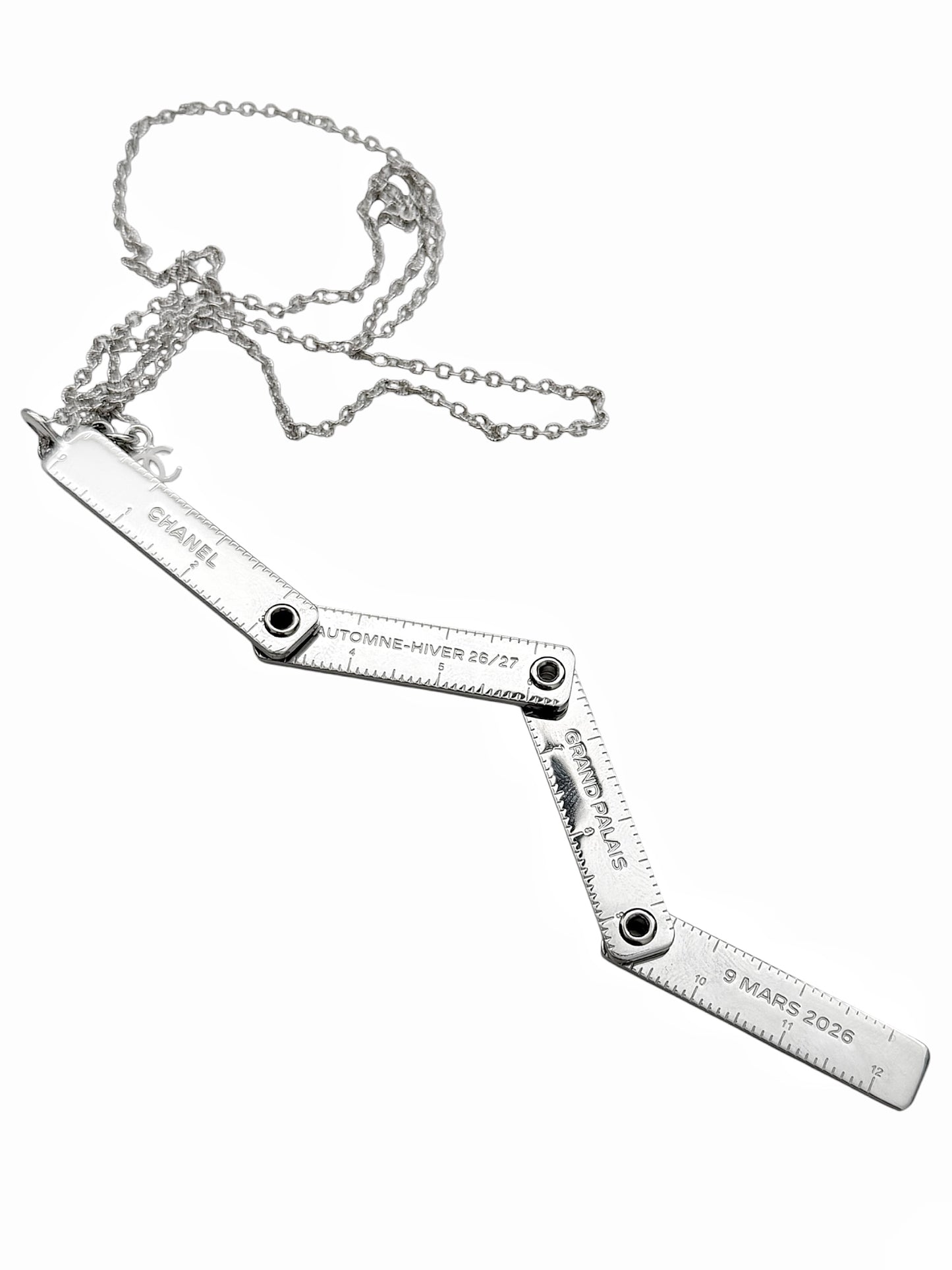 2026 VIP Atelier Folding Ruler Silver Necklace