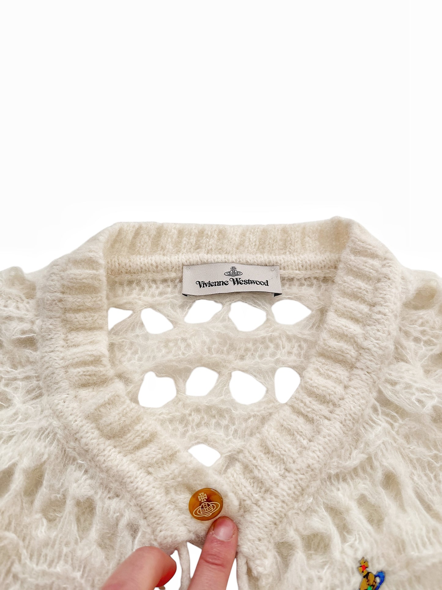 Cream Lacework Baby Cardi