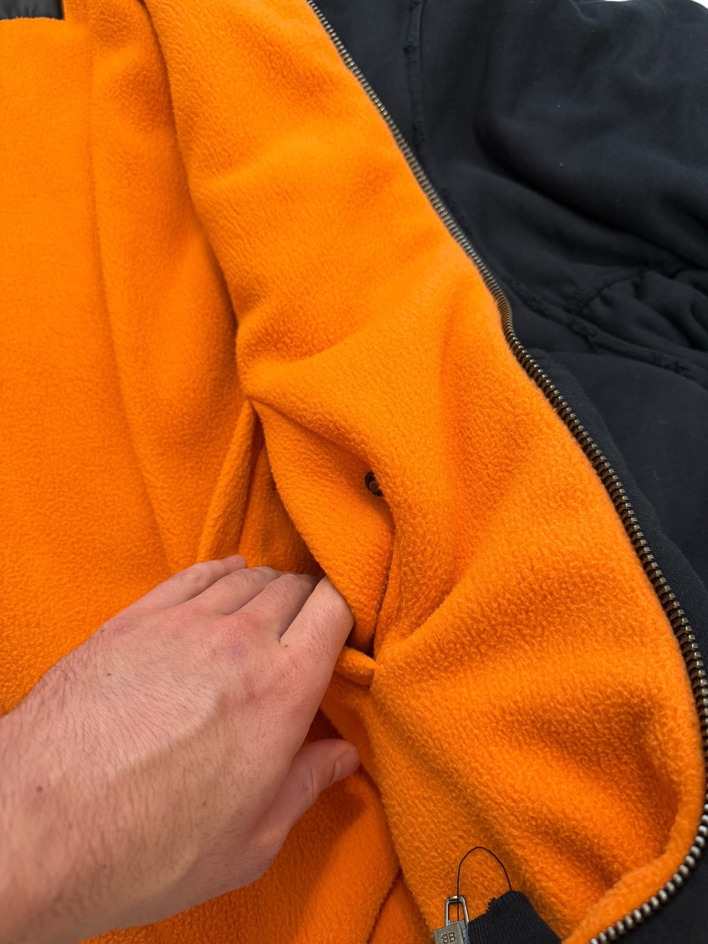 Heavy Cotton Fleece Hooded Bomber