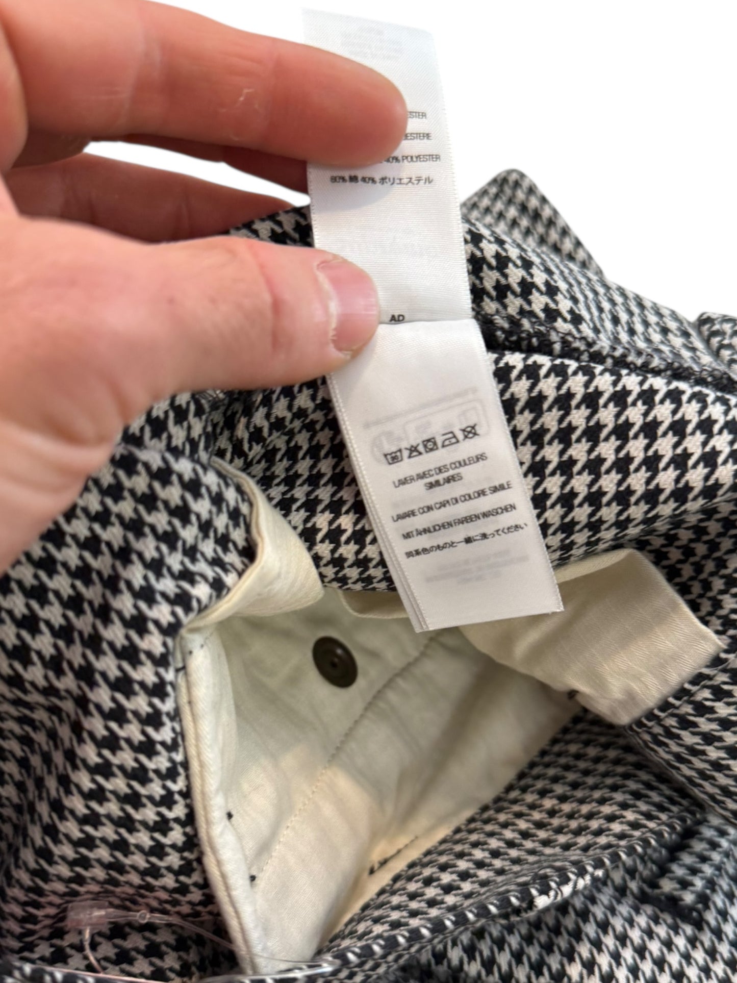 White Houndstooth Work Pant