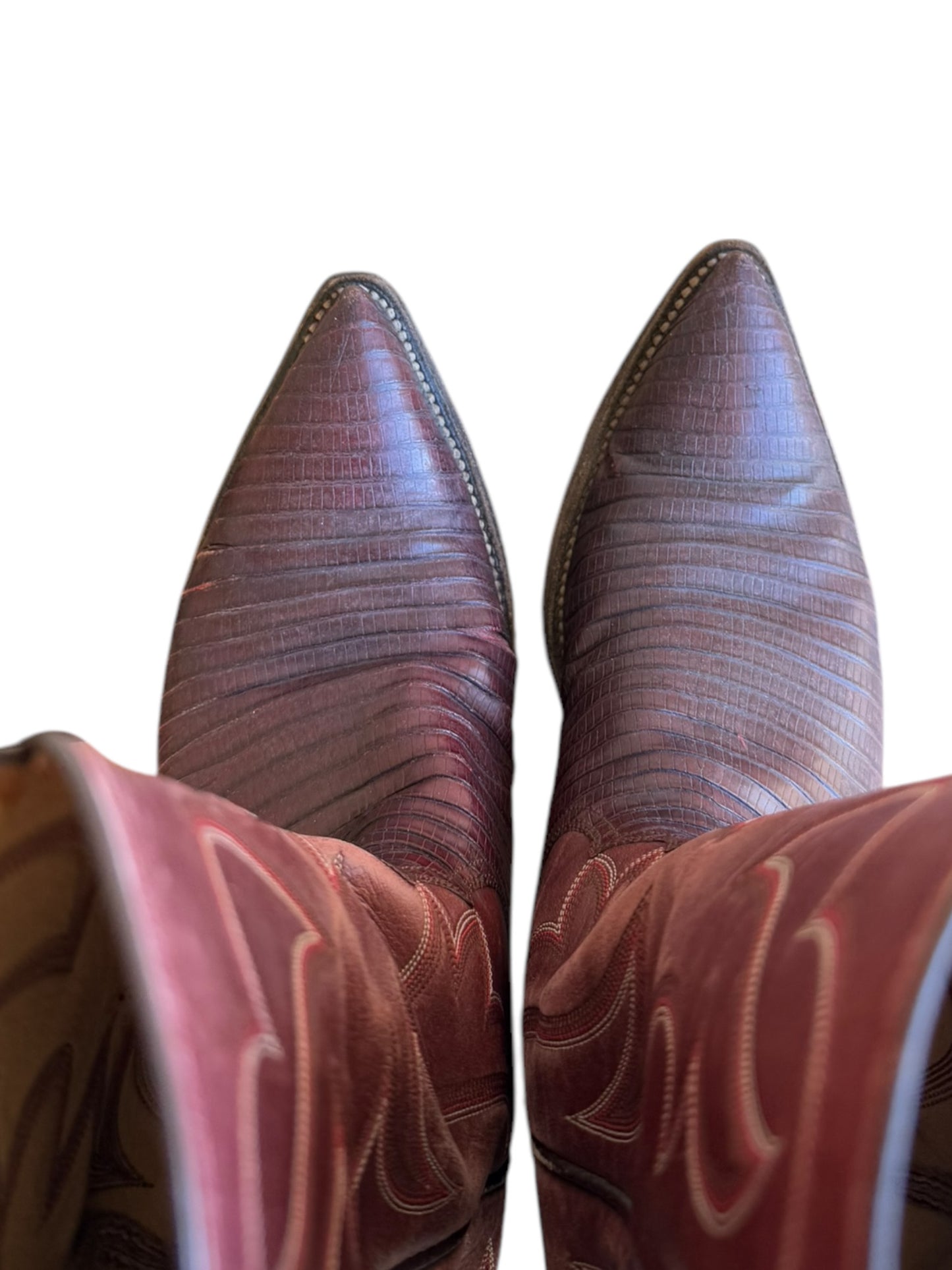 Custom Morado Texas Reptile Leather Cowboy Boots