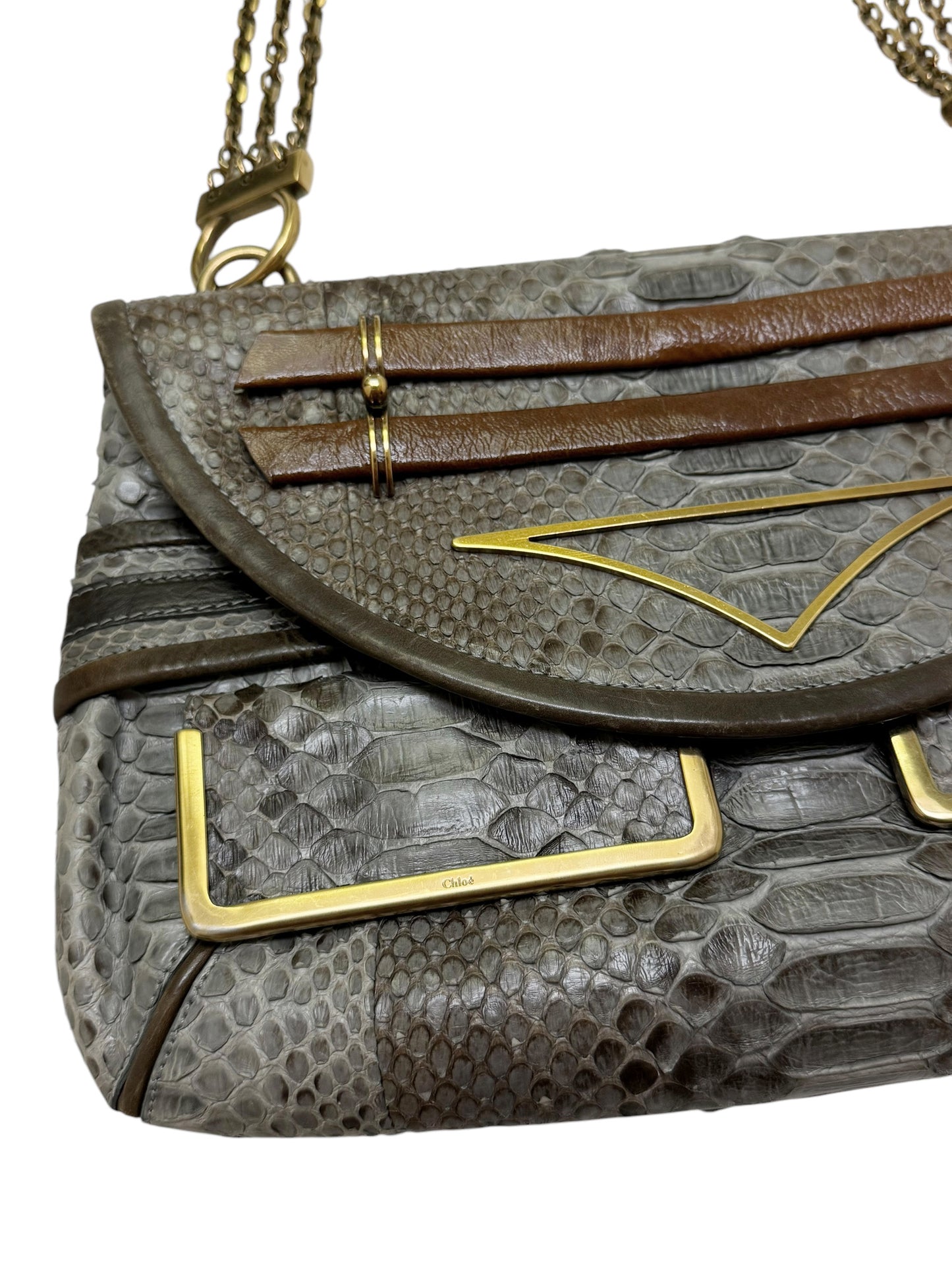 Python and Chain Strap Crossbody
