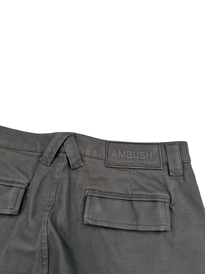 Grey Relaxed Fit Strap Cargo Pants