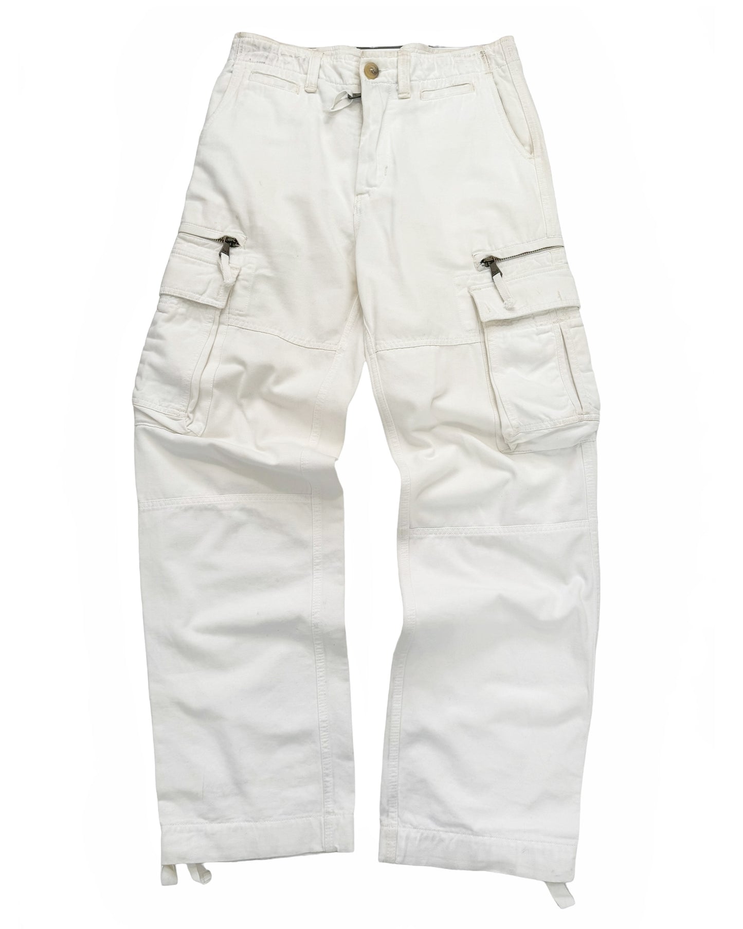 2000’s Distressed Heavy 3D Cargo Pocket Pants (White)