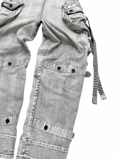 White Degrade Wash Gasmask Cargos