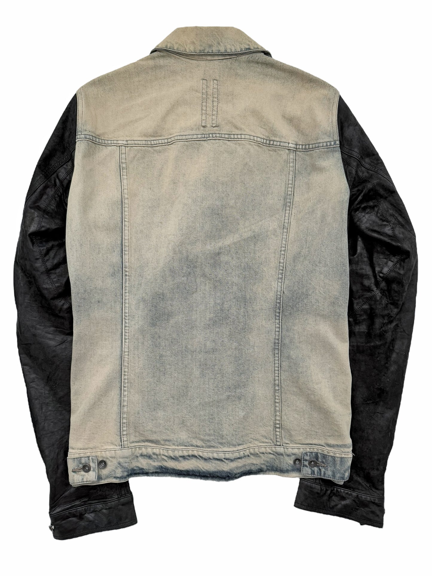 Crust Oiled Leather Stooge Trucker Denim Jacket