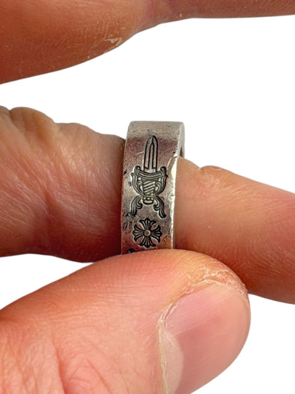 Dagger Crest Silver Ring