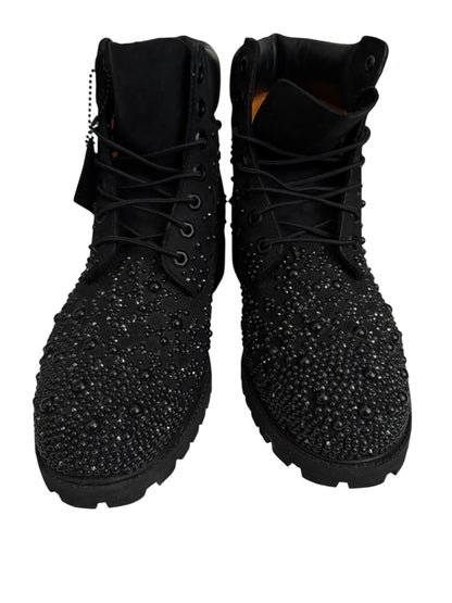 Pearlized Pearl Crystal Timberland Boots