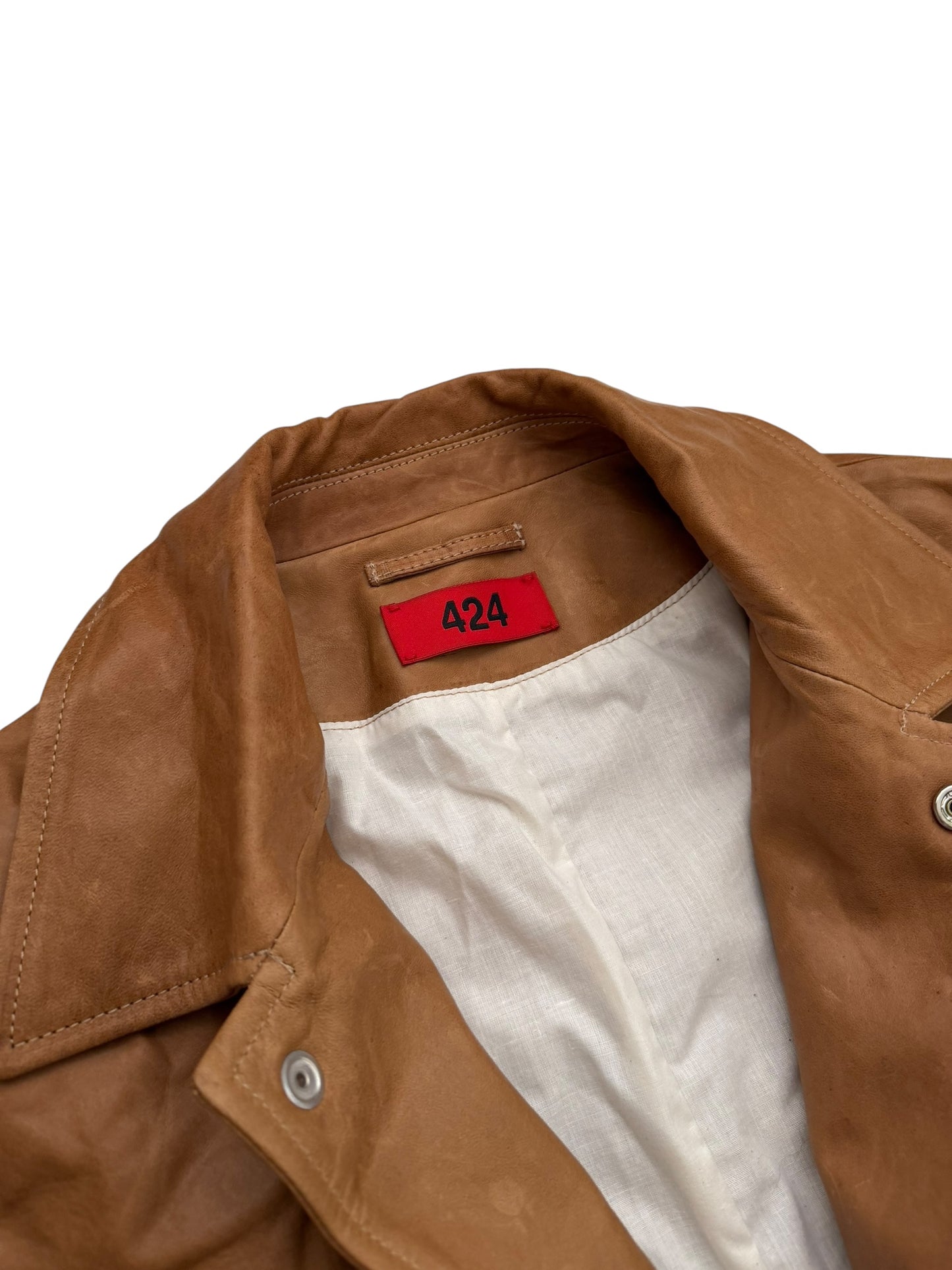 FW25 Natural Leather Trench Coat