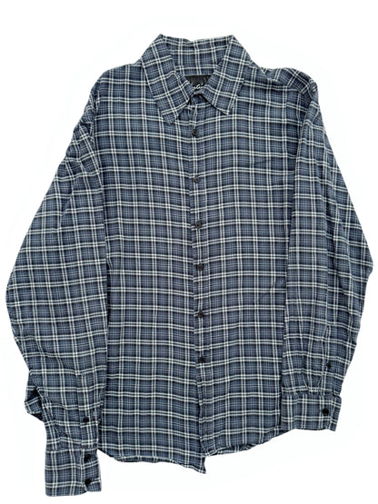 Asymmetric Sized Plaid Flannel Shirt