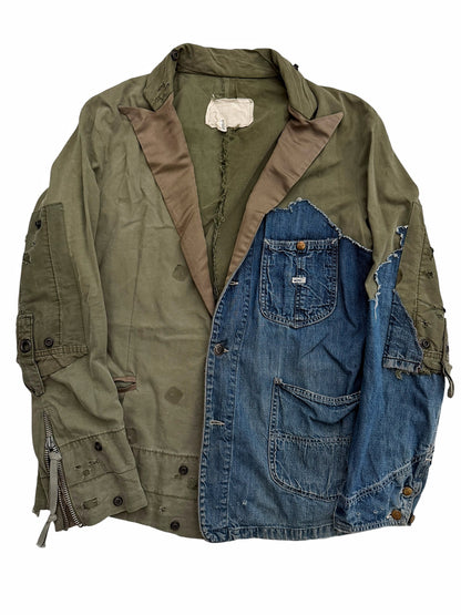 2014 Duffle Lee Denim Split Army Jacket Coat