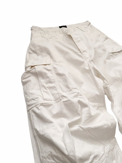 White Heavy Kick Cargo Pants