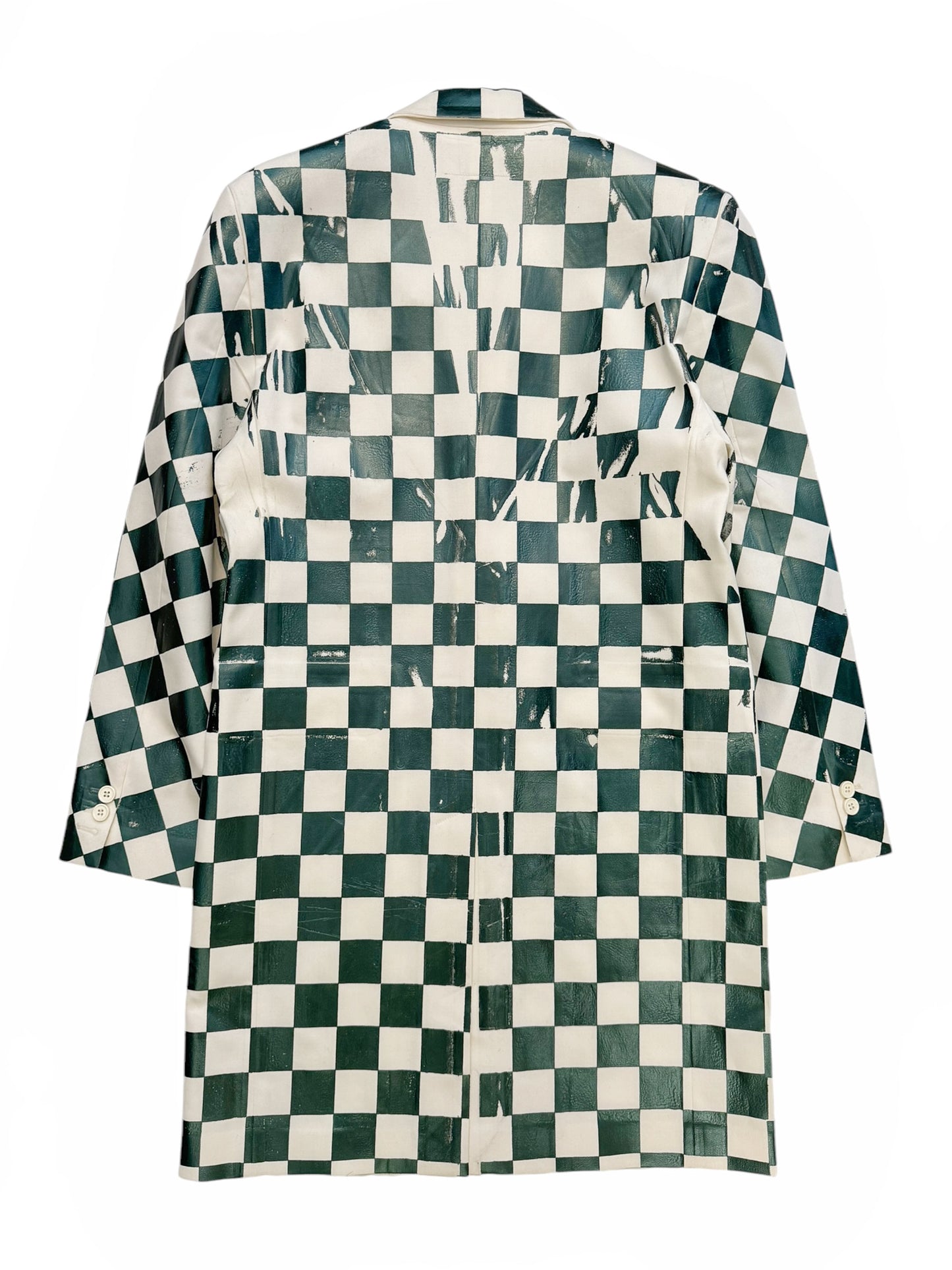 Oversized Checkerboard Blazer Coat