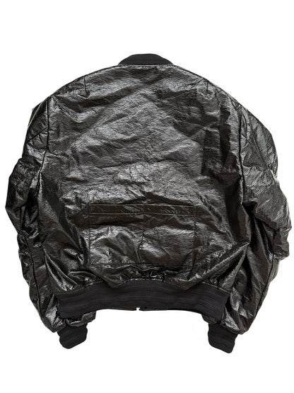 Skeleton Rib Cut Out Bomber Jacket