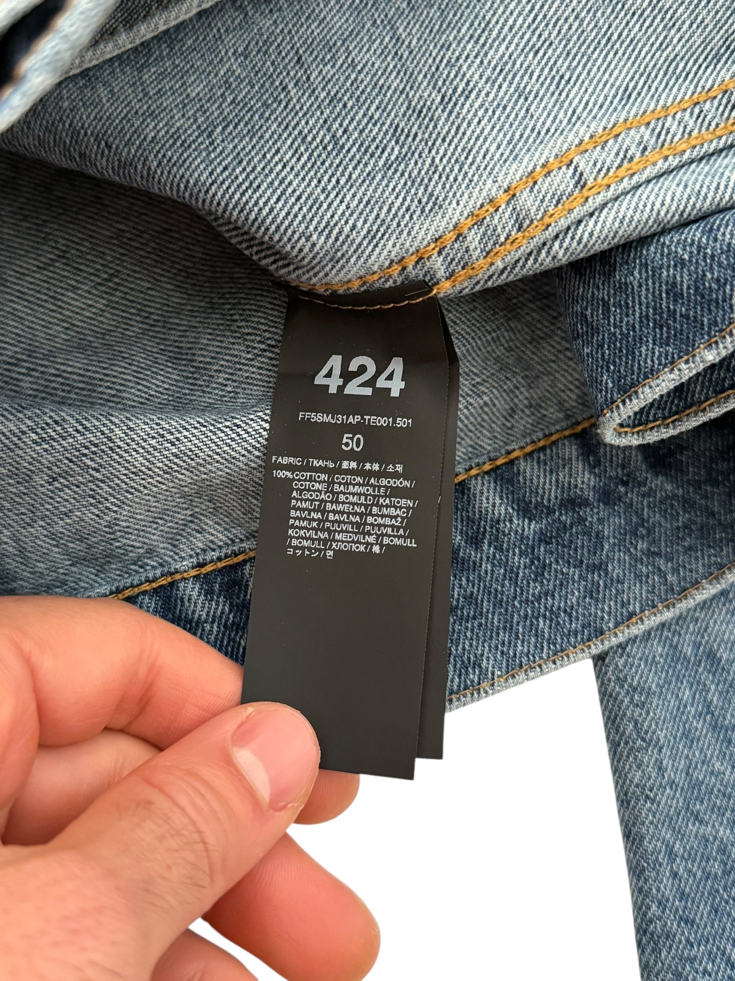 Japanese Wash Mandarin Collar Pleated Denim Trucker