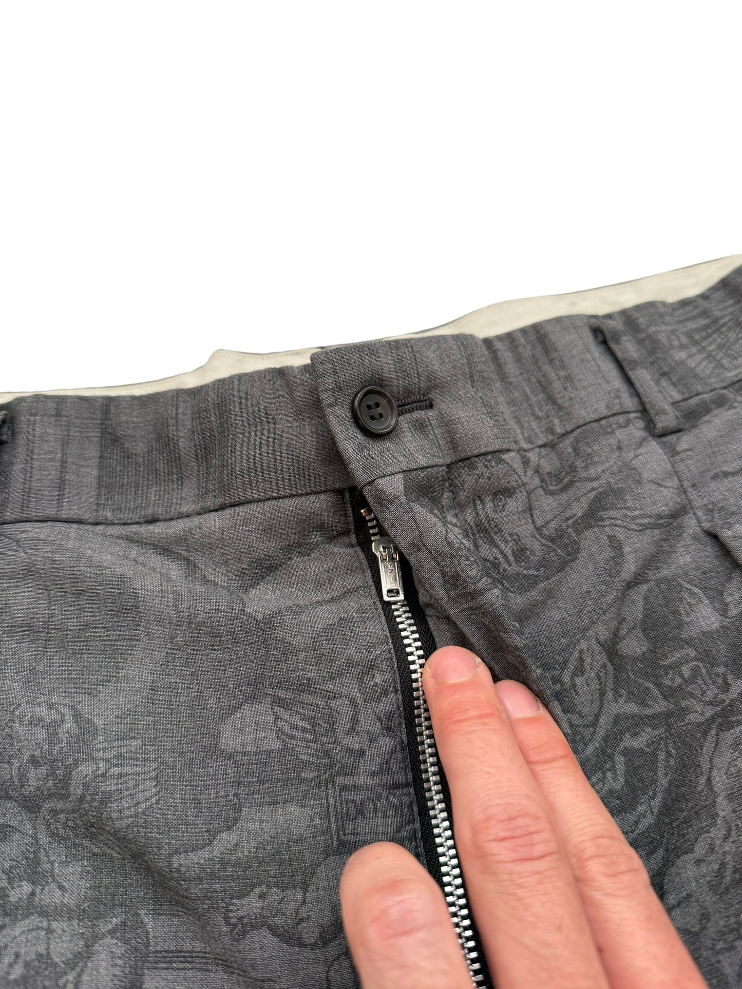 2020 Pressed Wool Print Pleated Shorts