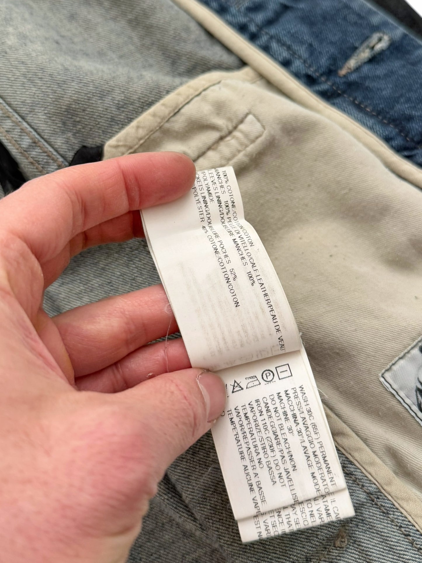 Crust Oiled Leather Stooge Trucker Denim Jacket