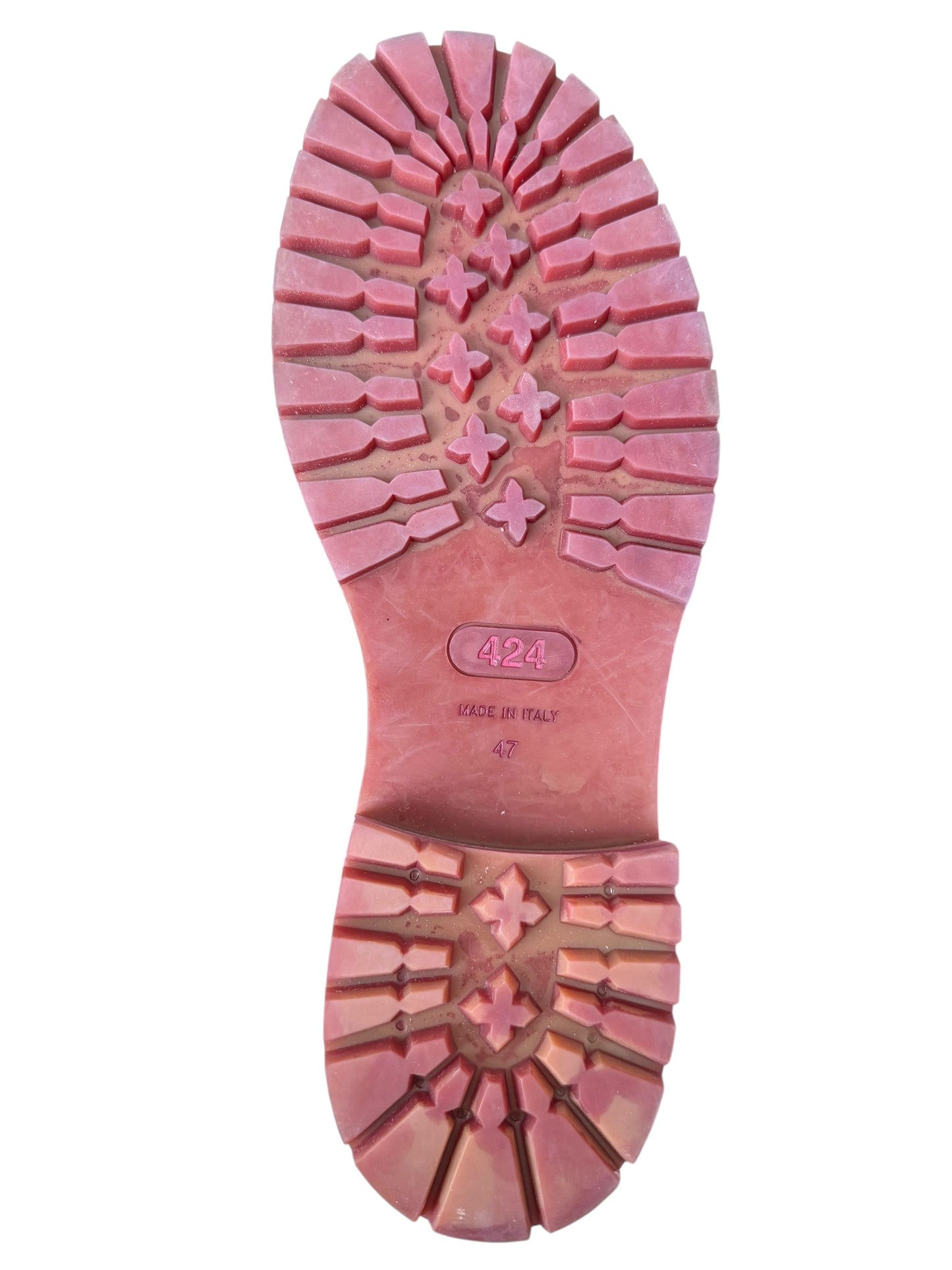 Overdyed Pink Leather Lace Up Marathon Boot