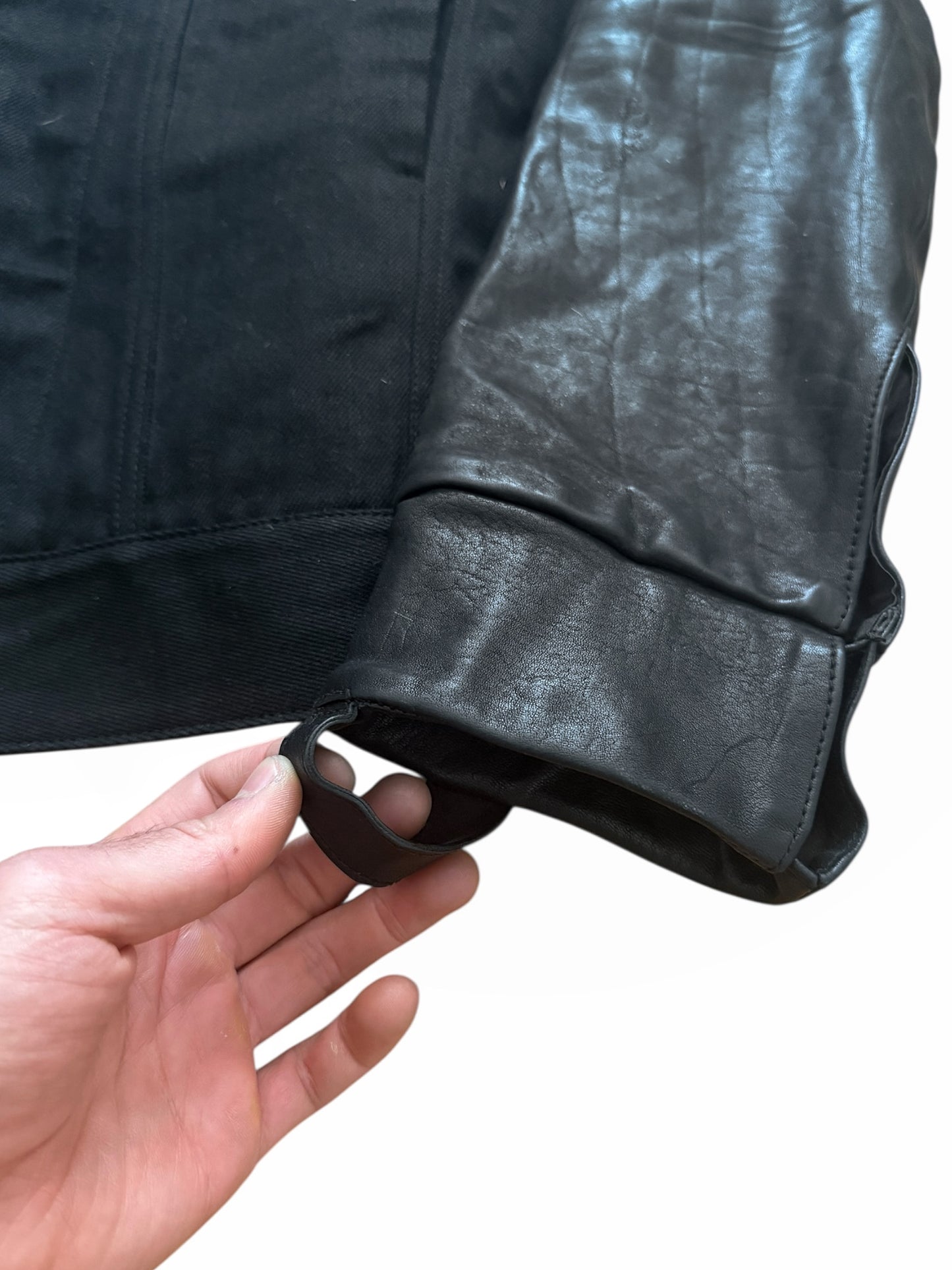 Tejana Horse Leather Trucker Parachute Jacket