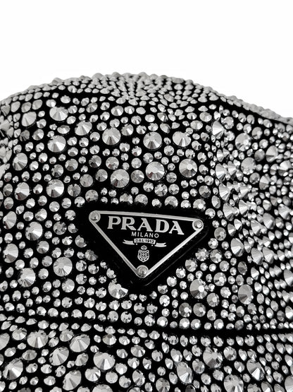 $2650 Crystal Covered Silk Satin Bucket Hat