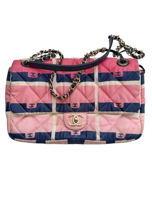 Jumbo CC Graphic Fade Print Flap Bag