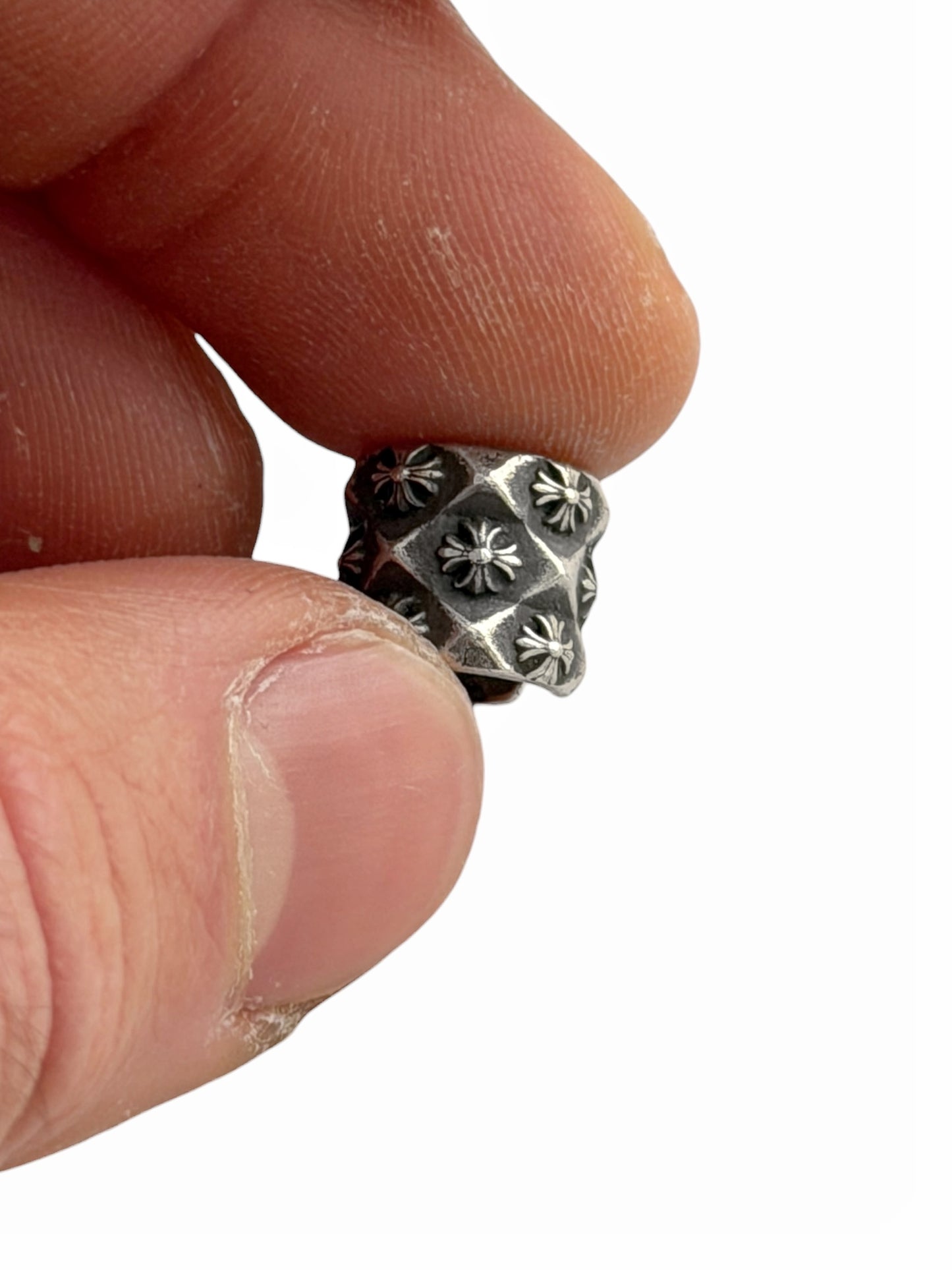 Pyramid Plus Stud Silver Ear Cuff Earring