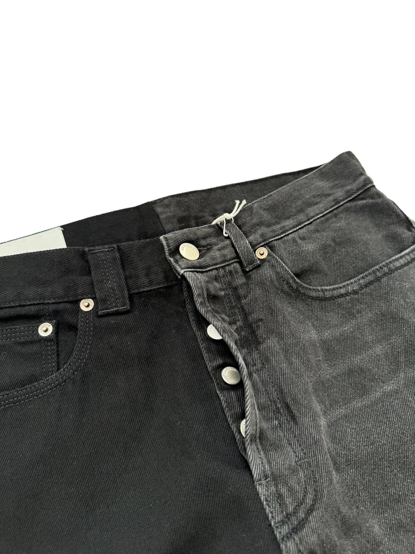 Split Grey Black Denim Jeans