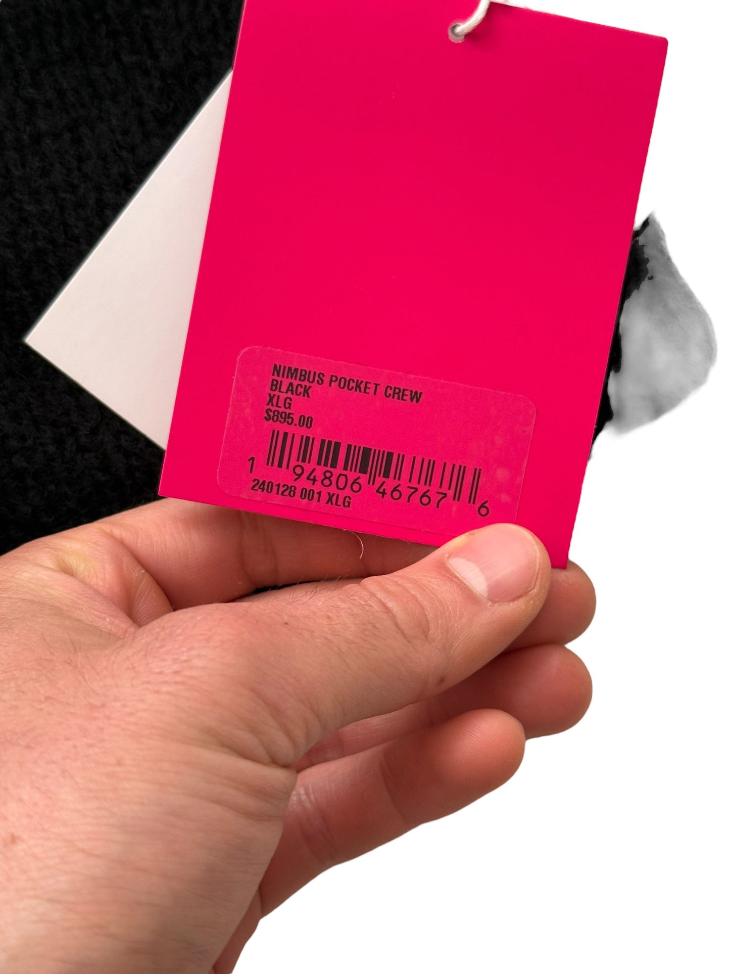 Cashmere Black Nimbus Pocket Crewneck Sweater