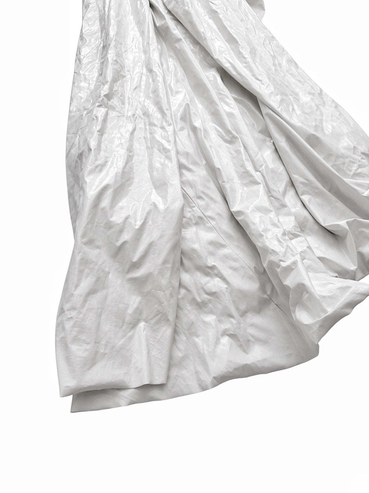 Trash Bag White Laminated Dress