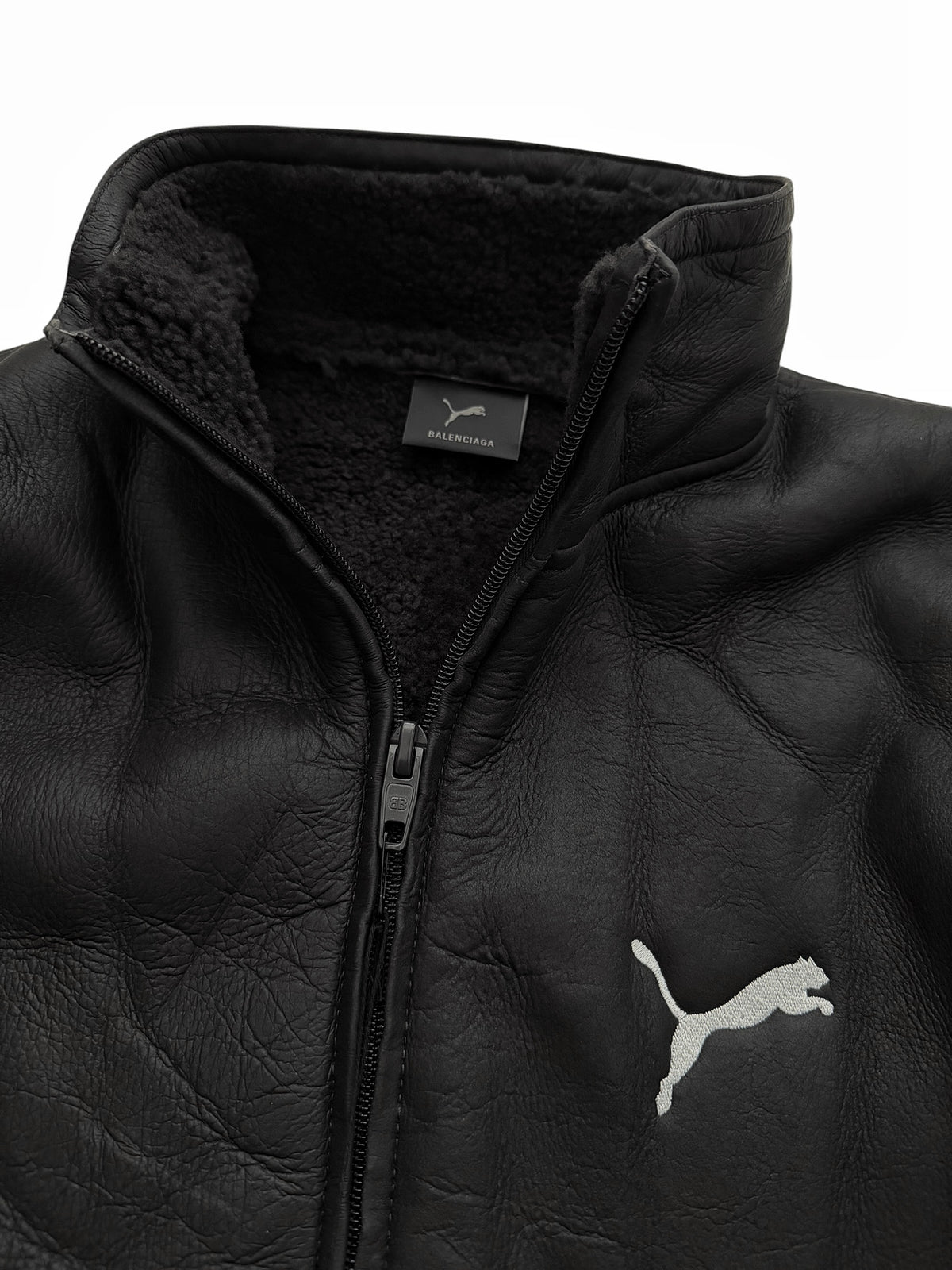 x Puma Leather Shearling Track Jacket