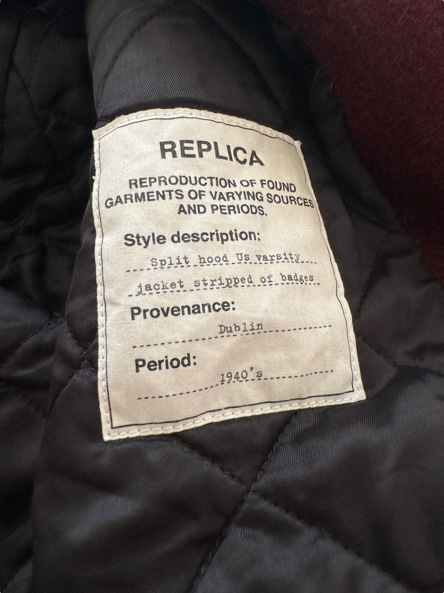 “Replica” 1940’s Dublin Varsity