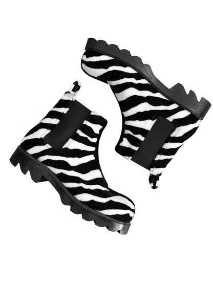 Zebra Pony Hair Chelsea Boot