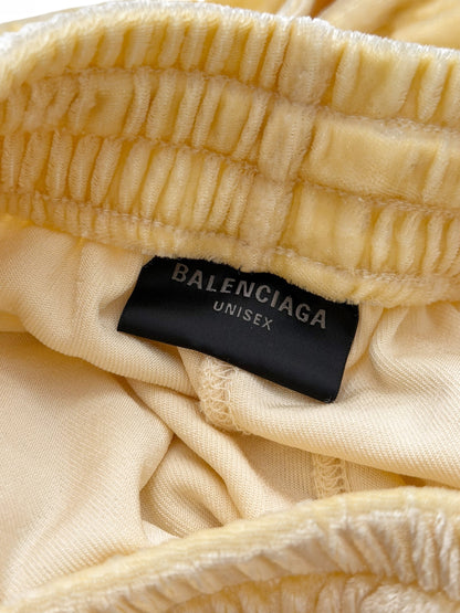 Gold Baggy Velour Drawstring Pants