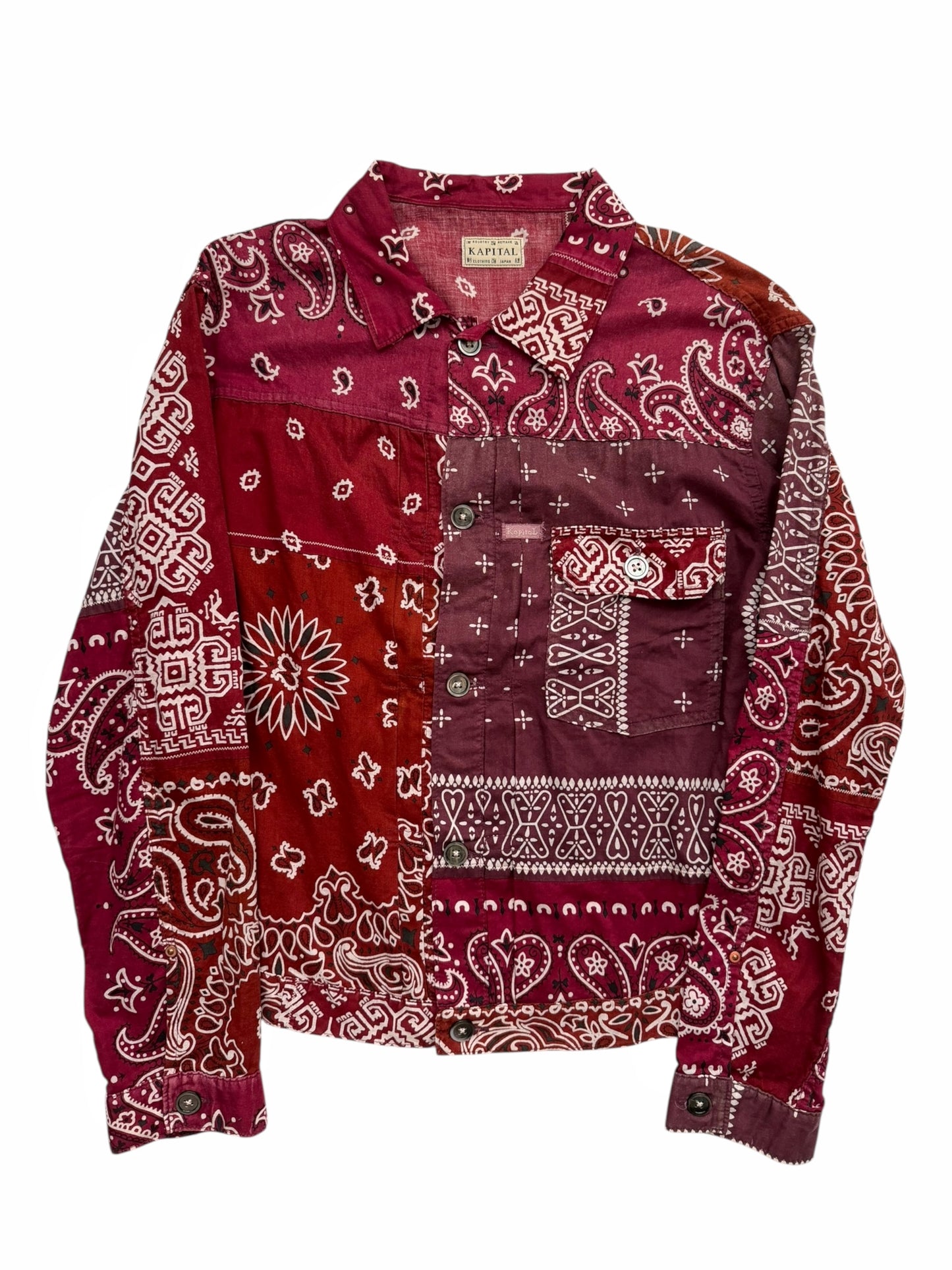 Red/Purple Bandana Kerchief Trucker Jacket