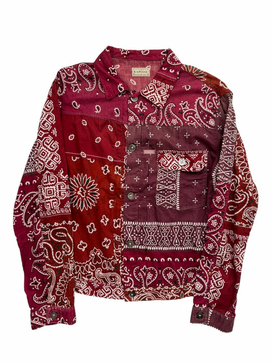 Red/Purple Bandana Kerchief Trucker Jacket