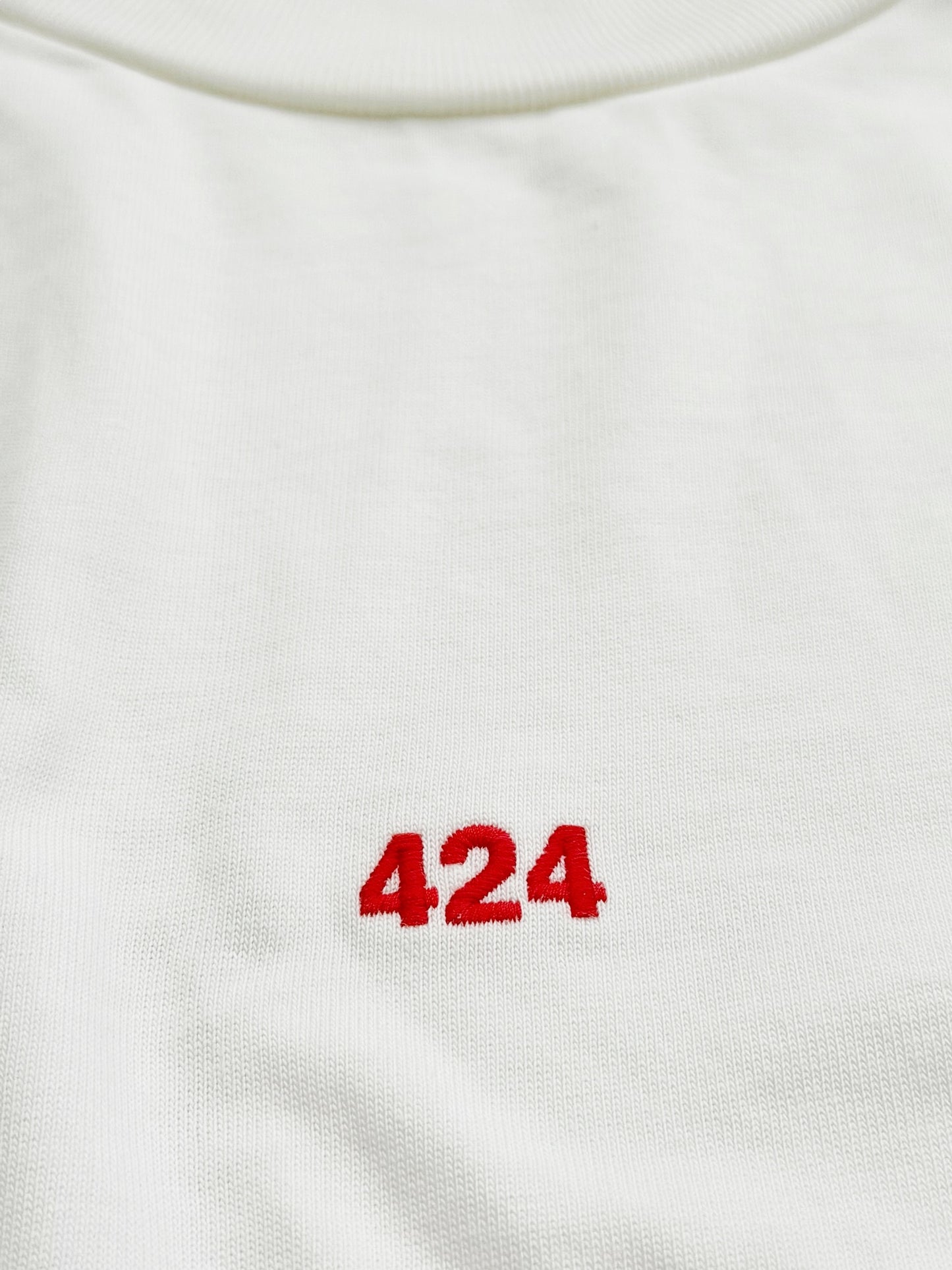 Center Embroidered Logo Long Sleeve White