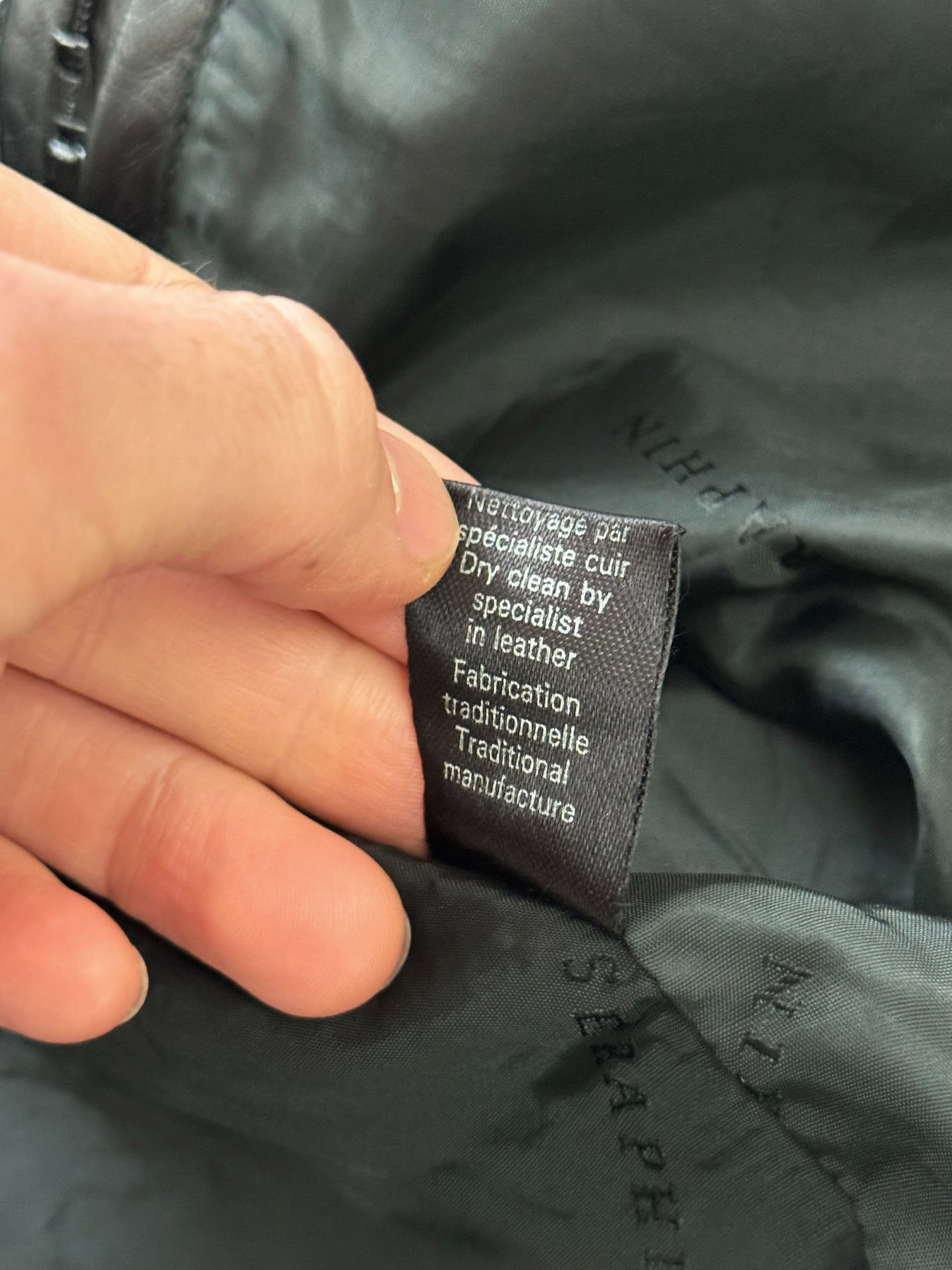 Long Chore Work Leather Zip Jacket